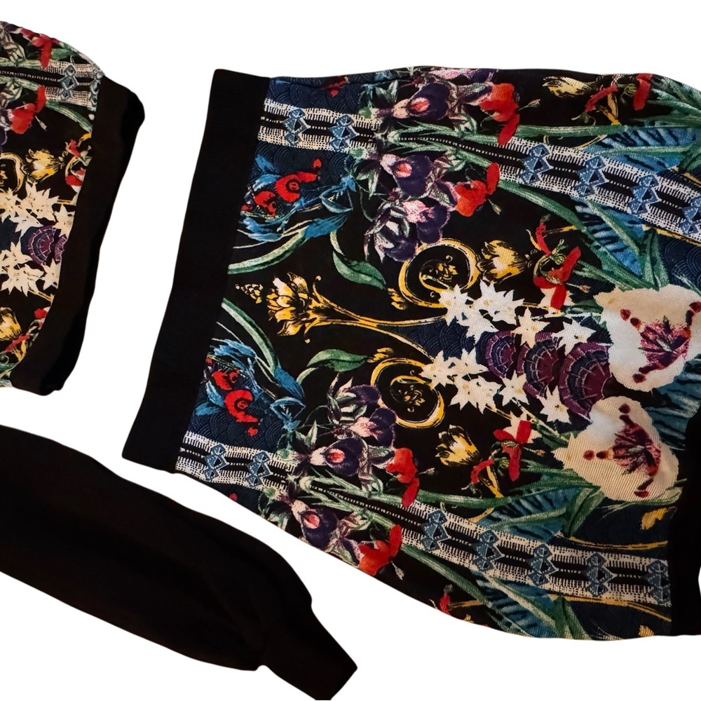 Bebe Multicolor Floral Long Sleeve Skirt Set